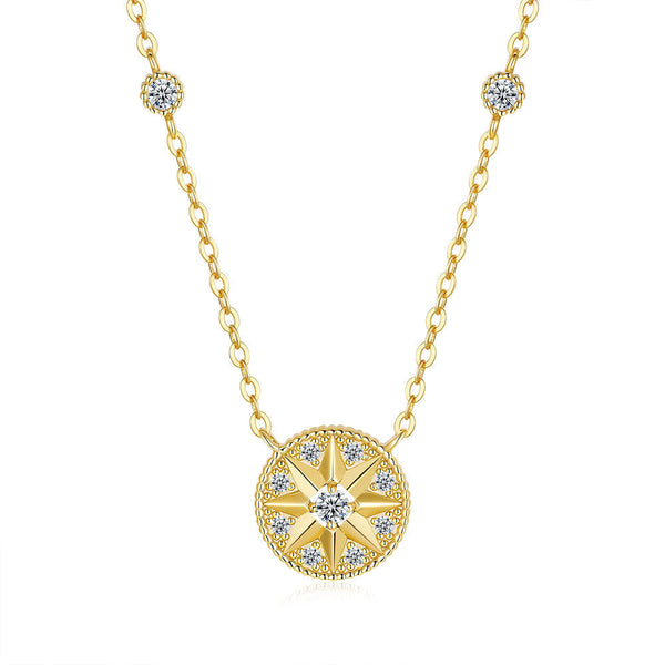 Six-pointed Star Pendant 14K Gold Plated Moissanite Necklace