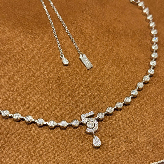 Chanel Number 5 Diamond Necklace Bracelet