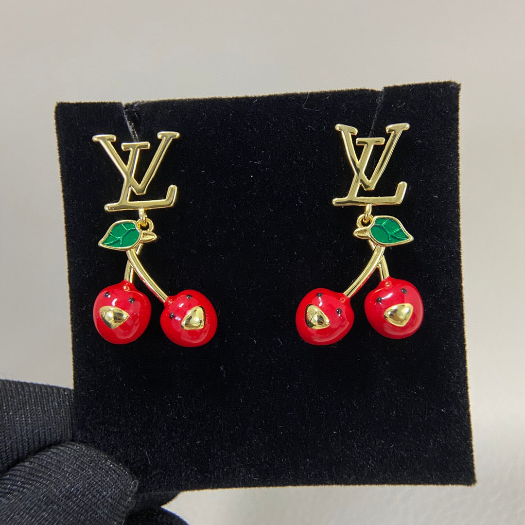 LV Cherry Necklace Bracelet Earrings