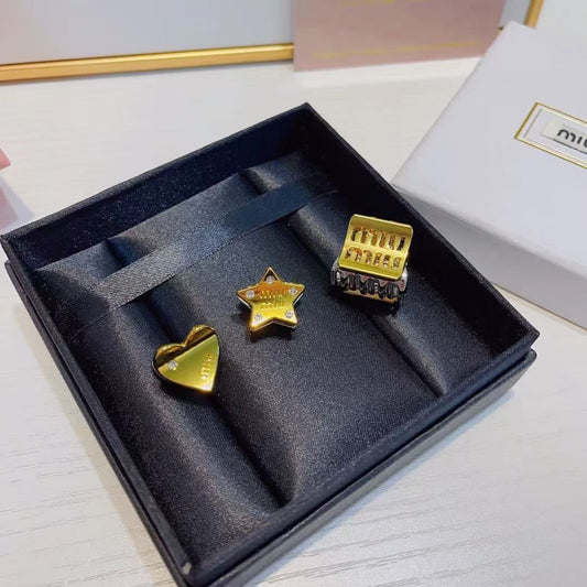 Miu Miu Gold Hair Claw (3pcs Total)