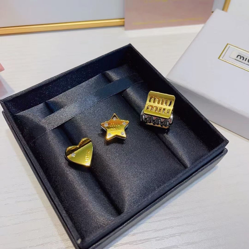Miu Miu Gold Hair Claw (3pcs Total)