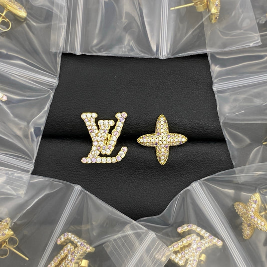 LV Asymmetrical Diamond Earrings