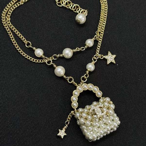 香奈儿珍珠包项链手链耳环