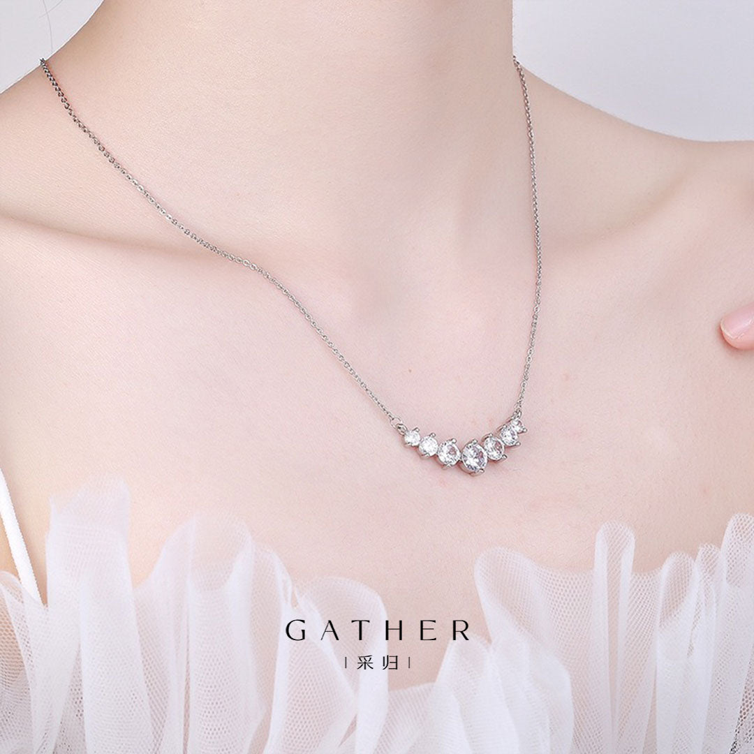 [#1.7ct Moissanite Necklace] Moissanite Necklace 1.7ct for Woman Wedding Fine Jewelry 925 Sterling Silver Plated