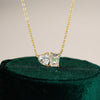 Sugar Cube Heart Moissanite Pendant Clavicle Chain Necklace