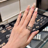 Chanel Black Leather Star Ring