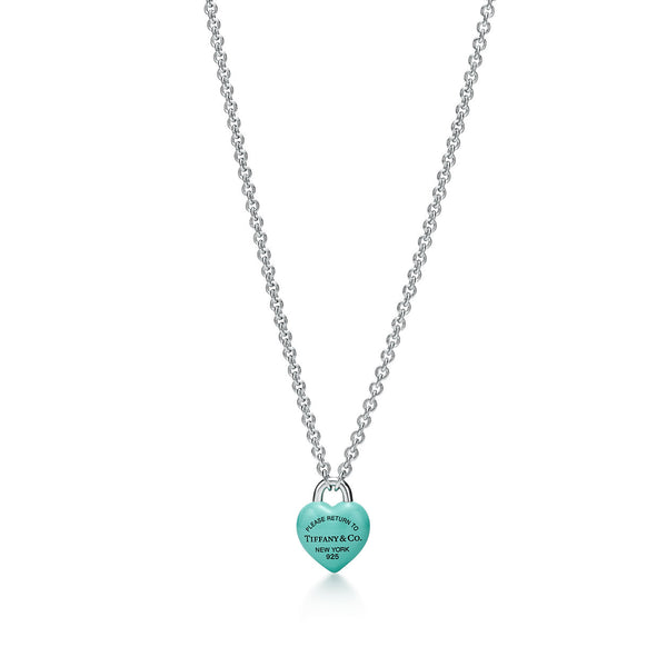 Tiffany Return to Tiffany Full Heart Necklace in Sterling Silver with Tiffany Blue