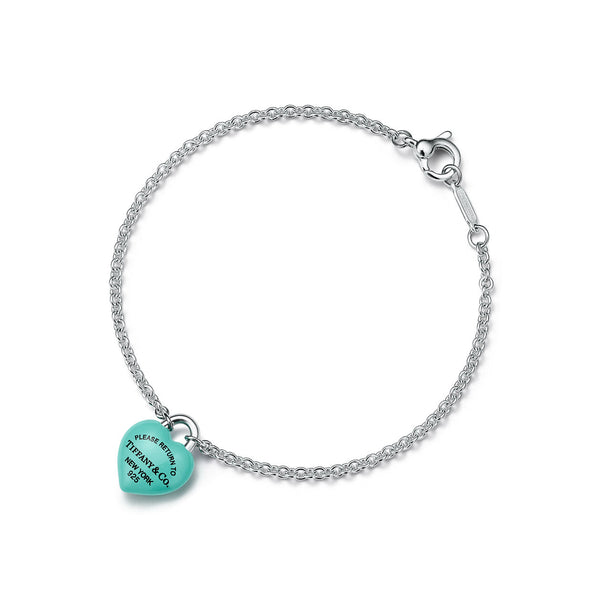 Tiffany Return to Tiffany Full Heart Bracelet in Sterling Silver with Tiffany Blue