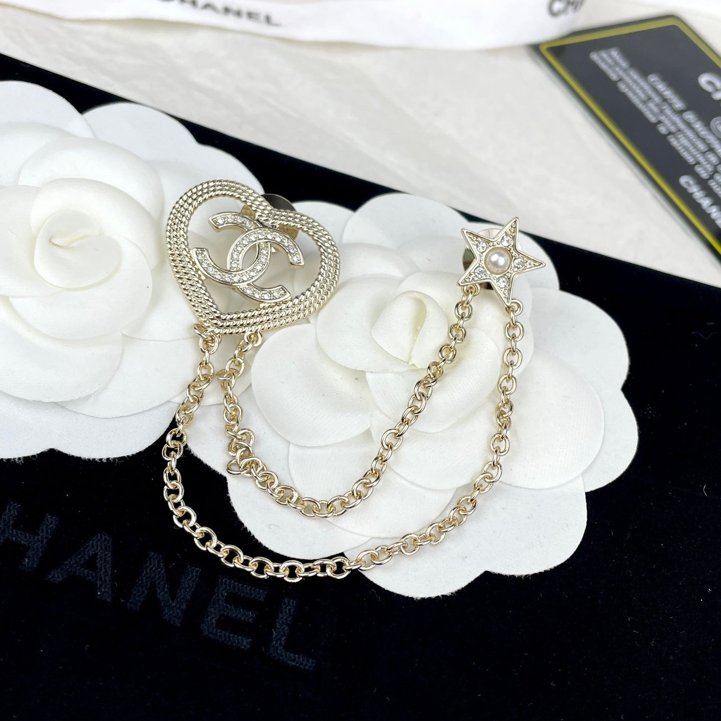 Chanel Heart Star Brooch
