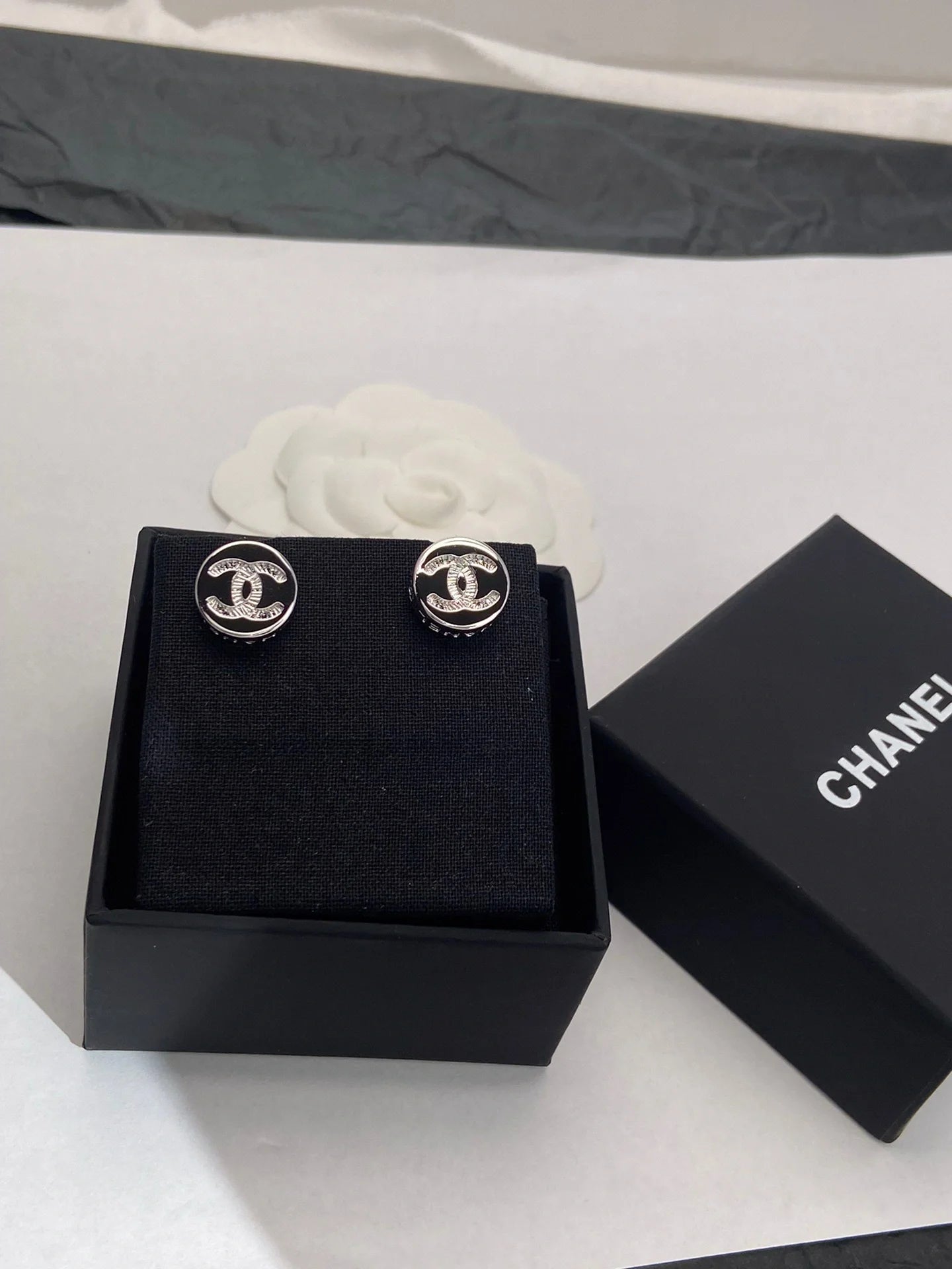 Chanel Button Earrings
