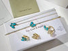 VCA Blue Butterfly Bracelet Necklace Earrings Ring