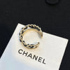 Chanel Black Leather Open End Ring