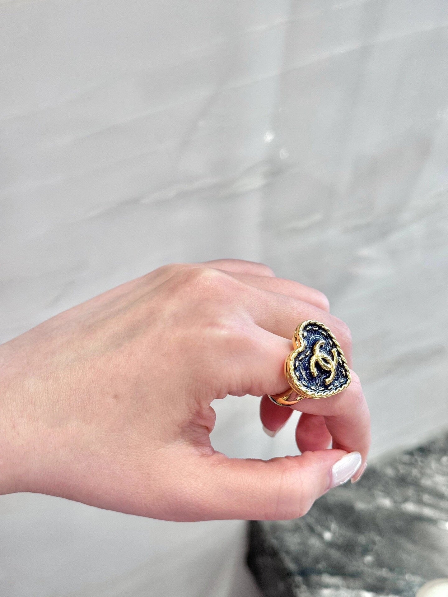 Chanel Denim Ring Adjustable Opening