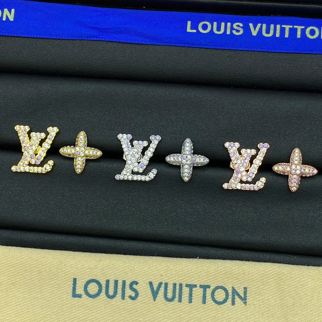 LV Asymmetrical Diamond Earrings