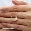 Sugar Cube Heart Moissanite Pendant Clavicle Chain Necklace