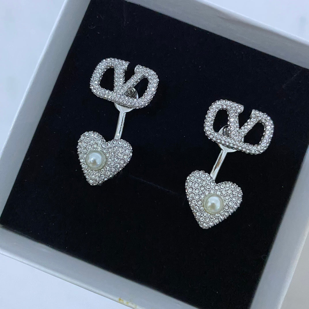 Valentino Heart Diamond Earrings