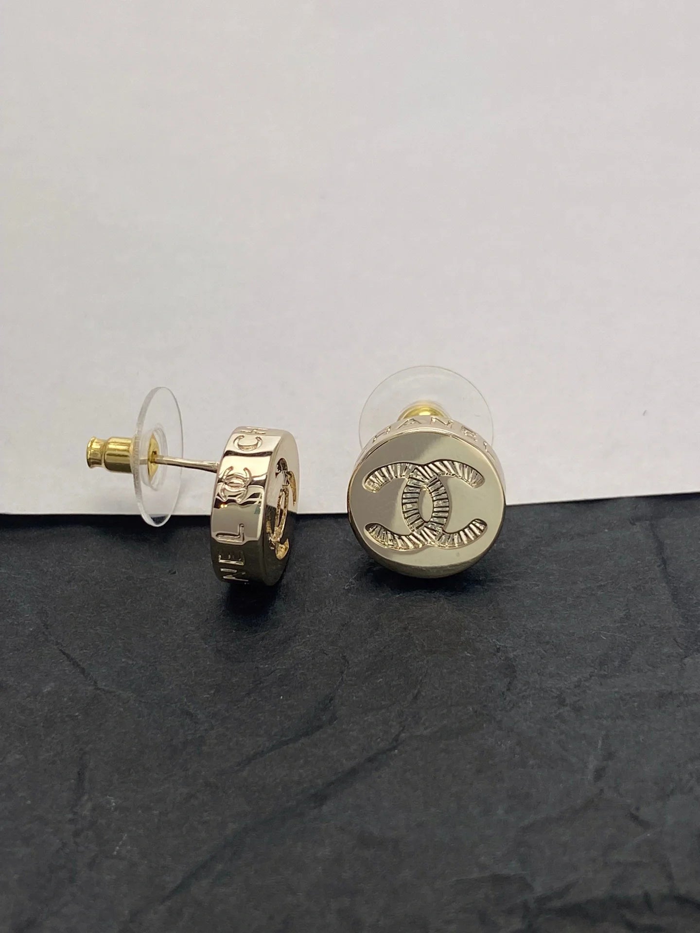 Chanel Button Earrings