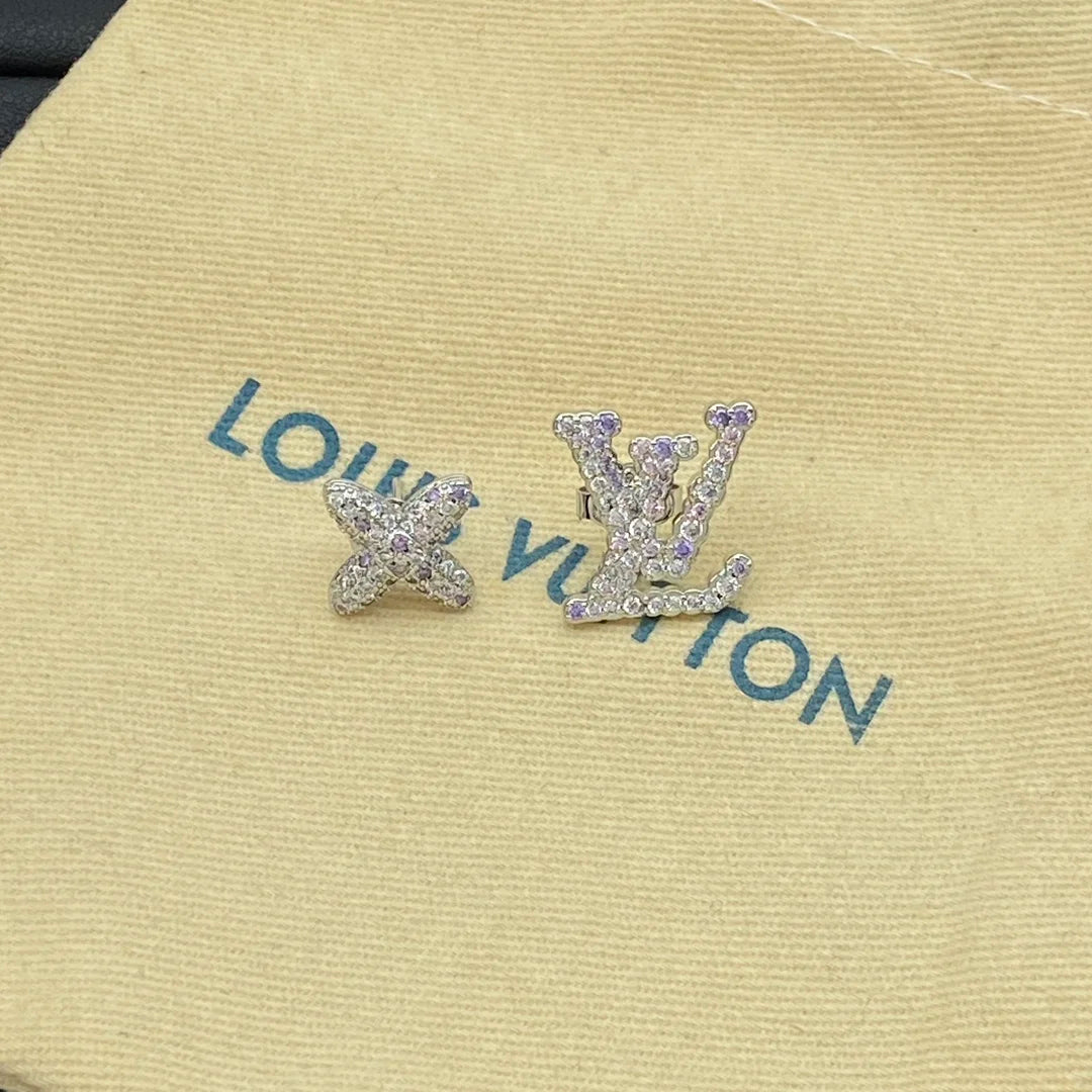 LV Asymmetrical Diamond Earrings
