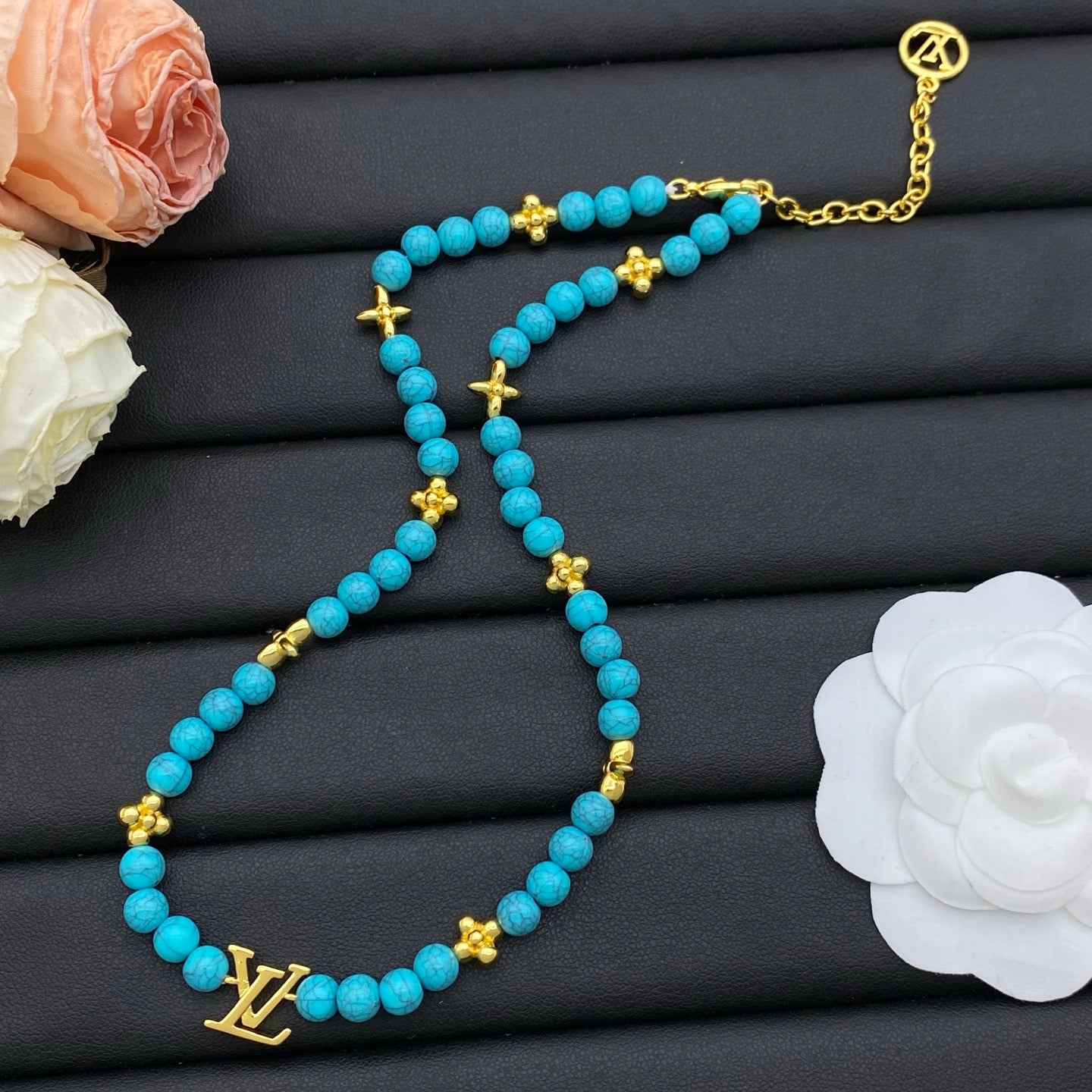 LV Bead Necklace Bracelet