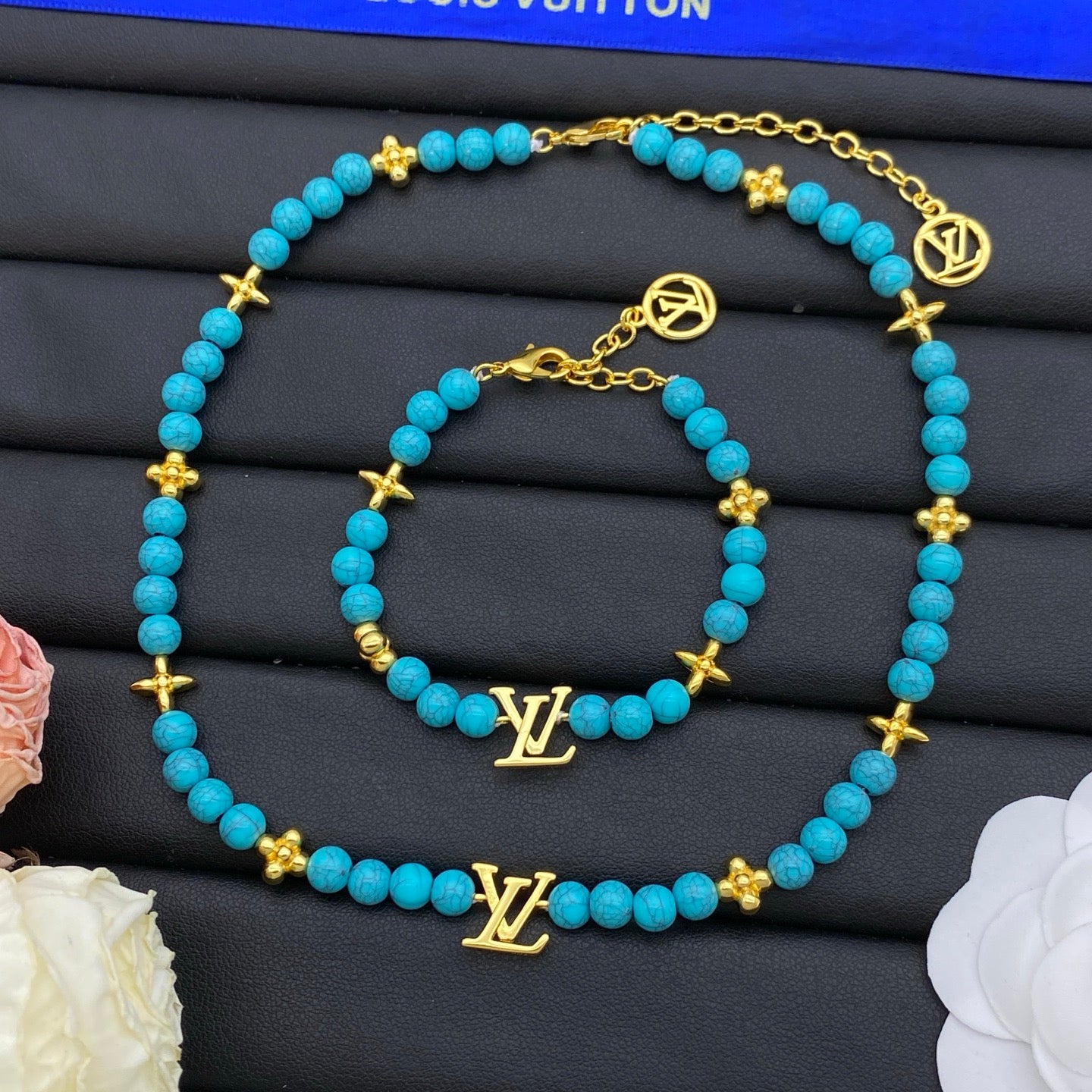 LV Bead Necklace Bracelet