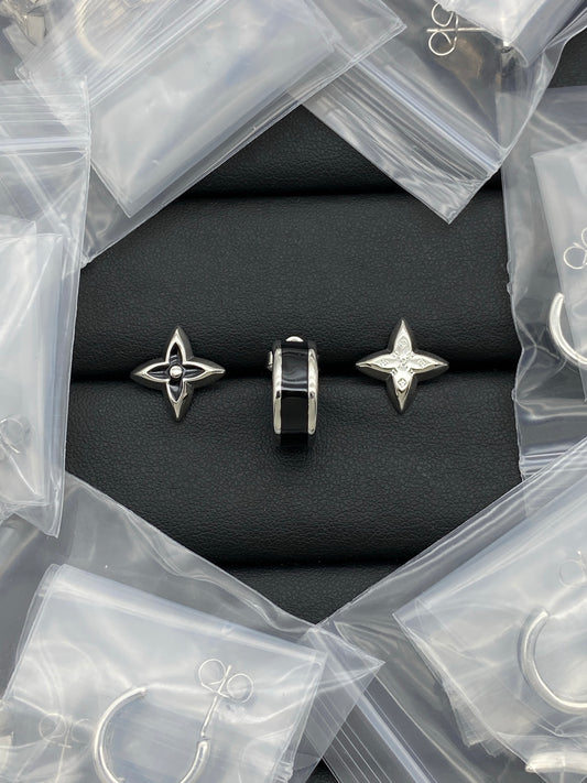 LV Black Star Earrings