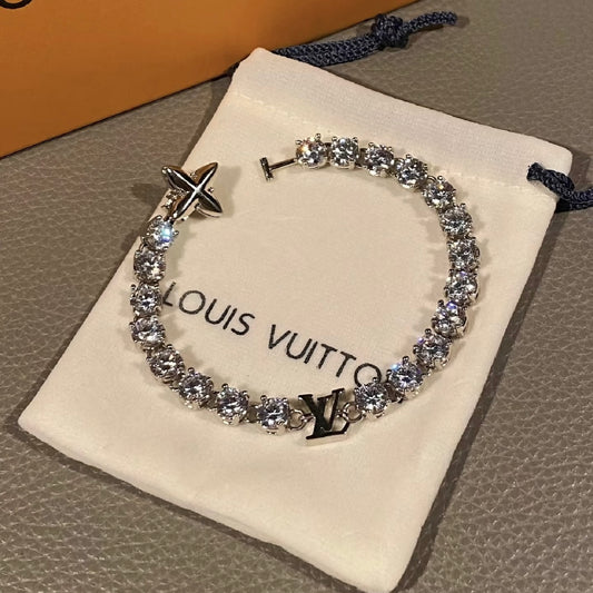 LV Diamond Cuban Chain Bracelet