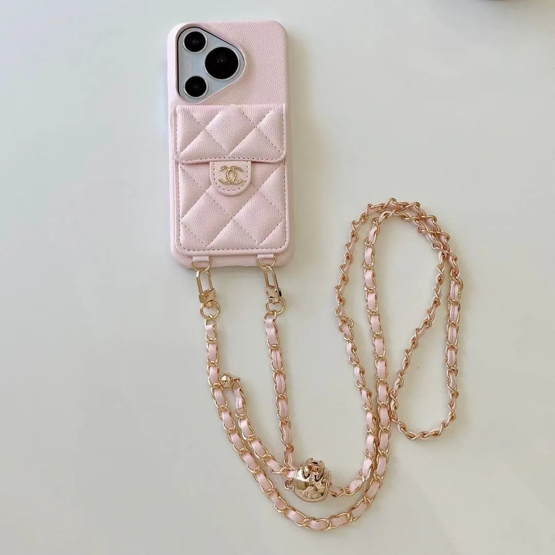 Chanel Leather Phone Case with Chain