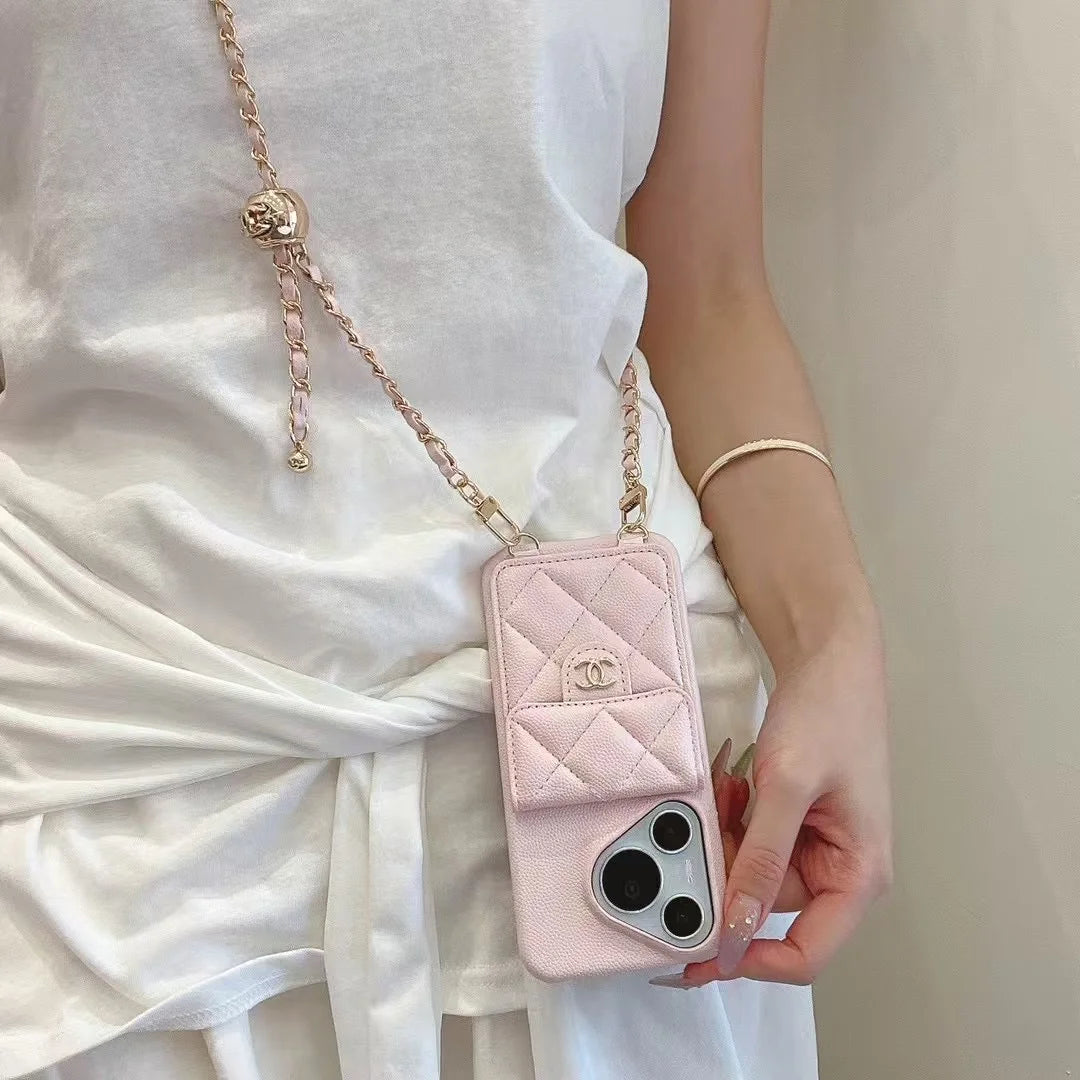 Chanel Leather Phone Case with Chain