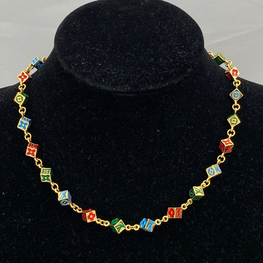 LV Block Necklace & Bracelet