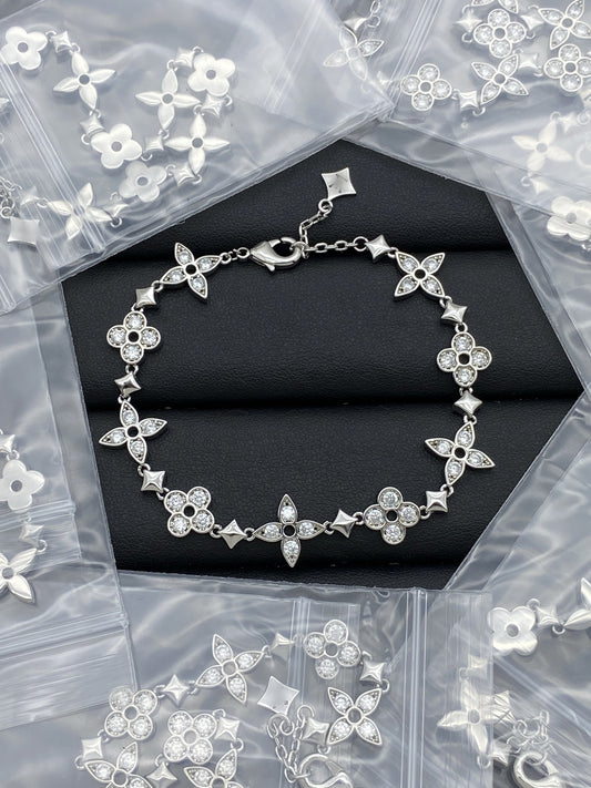 LV Diamond Filled Flower Bracelet