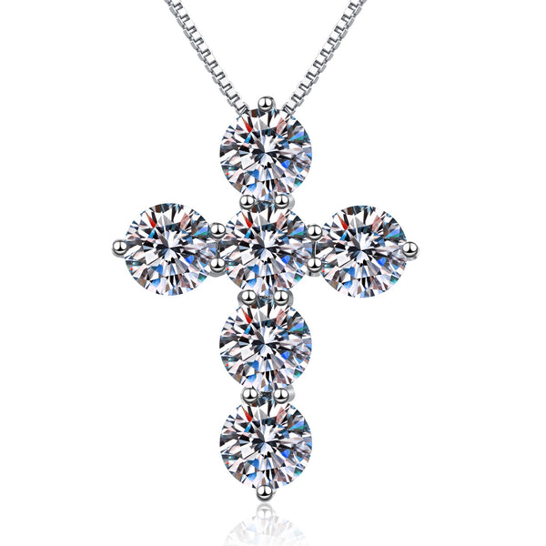 5 Carats Cross Moissanite Necklace
