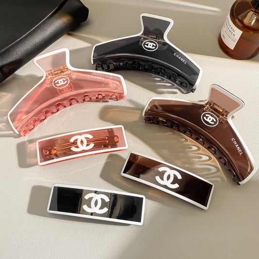 Chanel Pink Black Brown Hair Claw