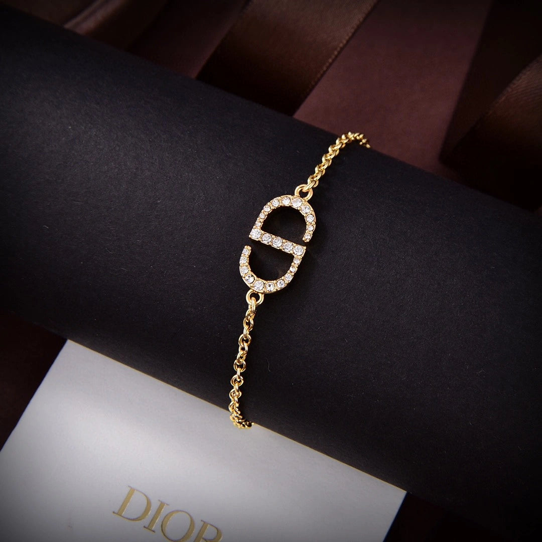 Dior Simple Diamond Necklace Bracelet