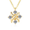 Cross Flower Moissanite Necklace Earrings