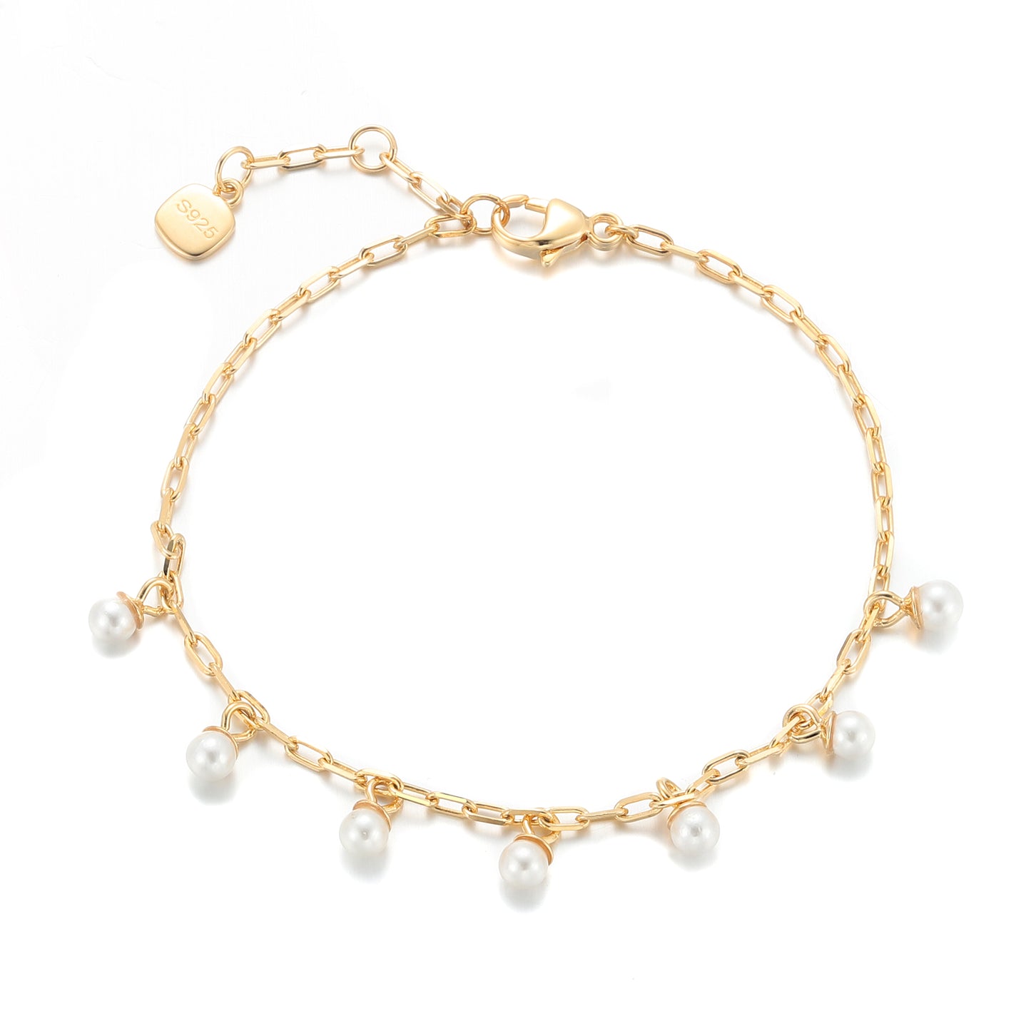 Mini Teardrop Pearl Pendant Bracelet