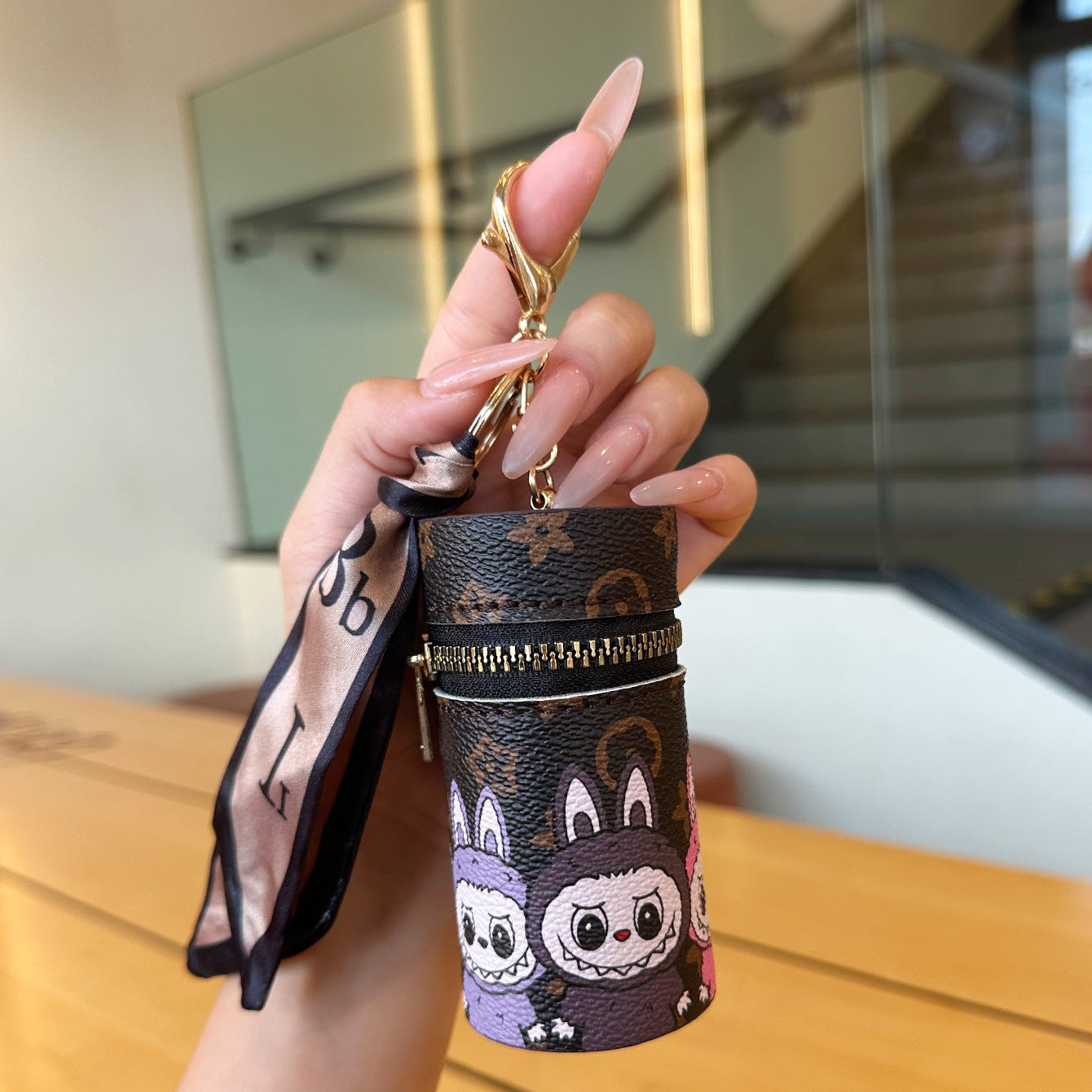 LV Labubu Lipstick Keychain