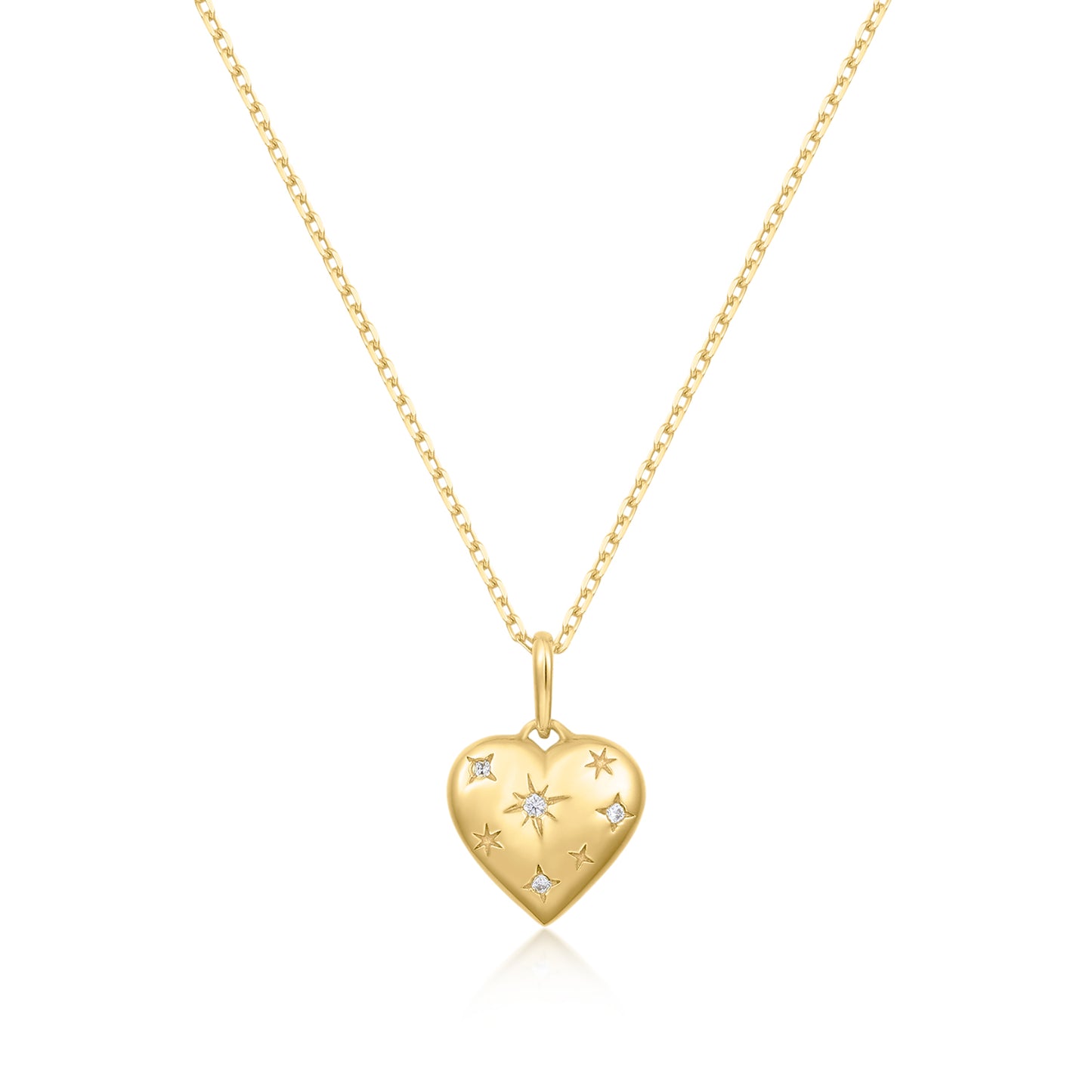 Heart Pendant Star Necklace