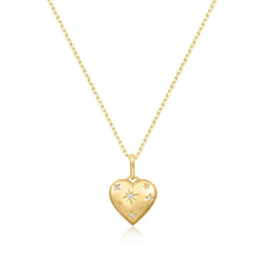 Heart Pendant Star Necklace