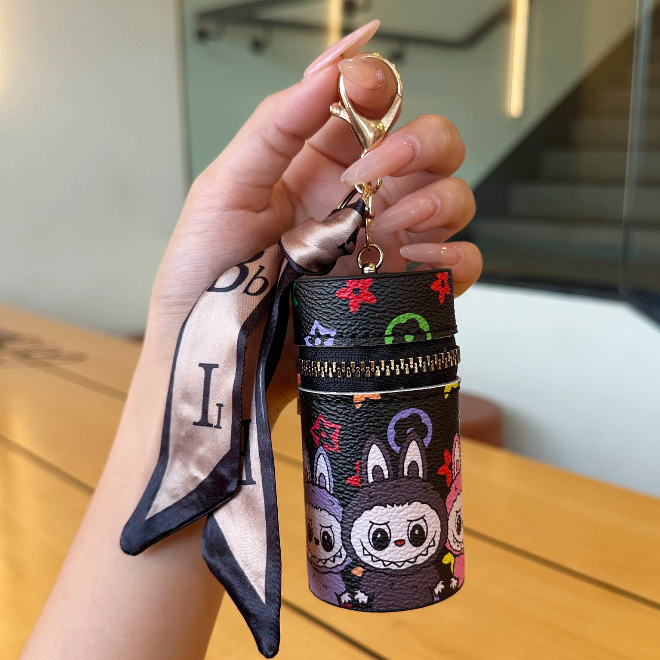 LV Labubu Lipstick Keychain