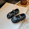 Chanel Kids Black Leather Flat