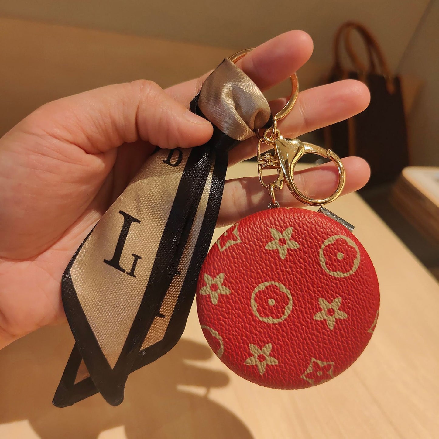 LV Circle Mirror Keychain