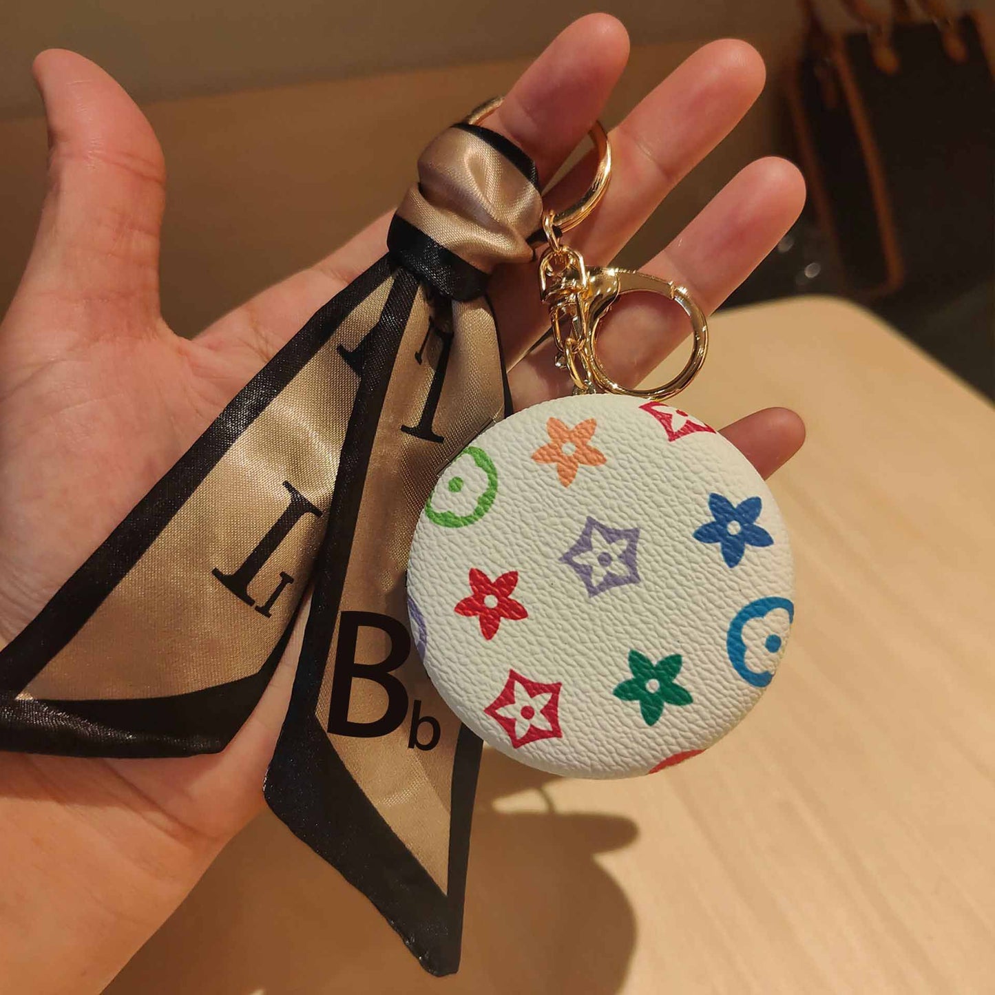 LV Circle Mirror Keychain