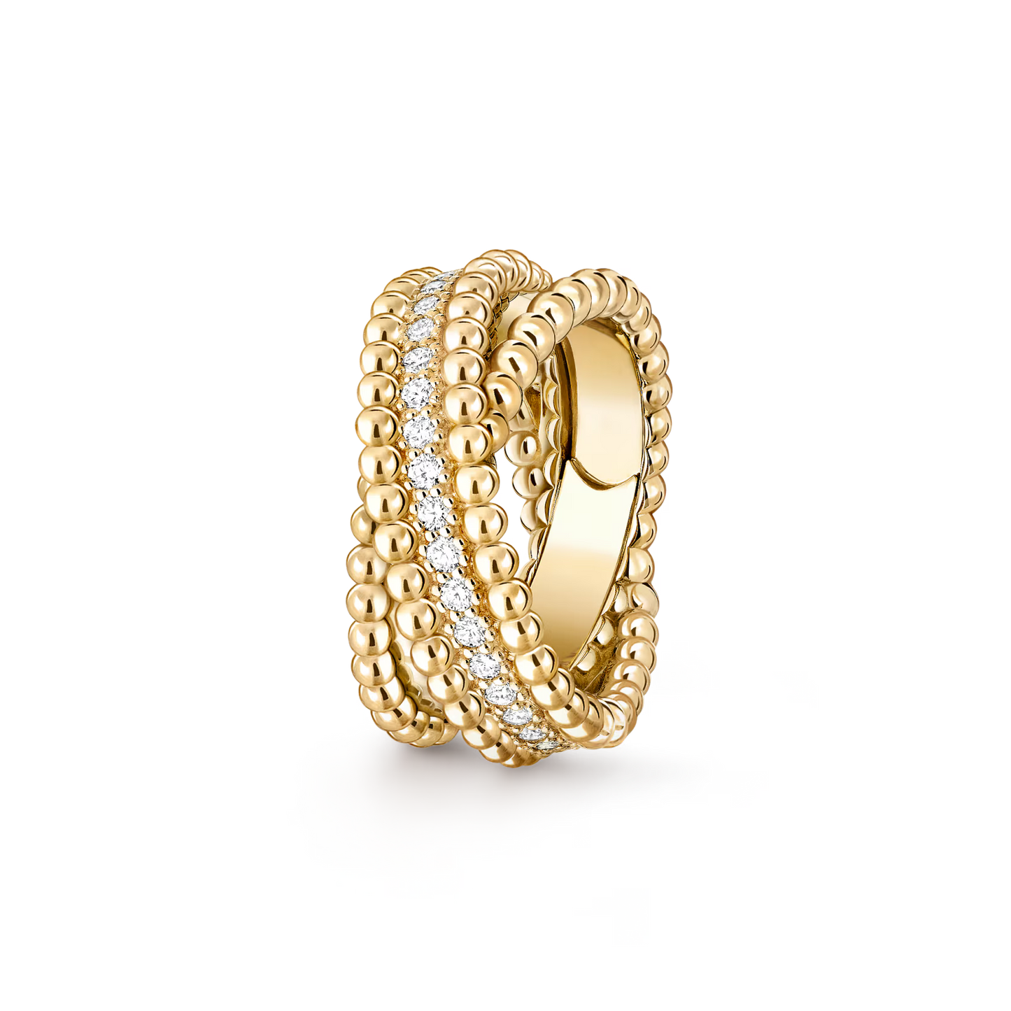 VCA Perlée diamonds duo ring