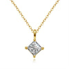 1 Carat Square Necklace 925 Sterling Silver Moissanite Pendant Necklace