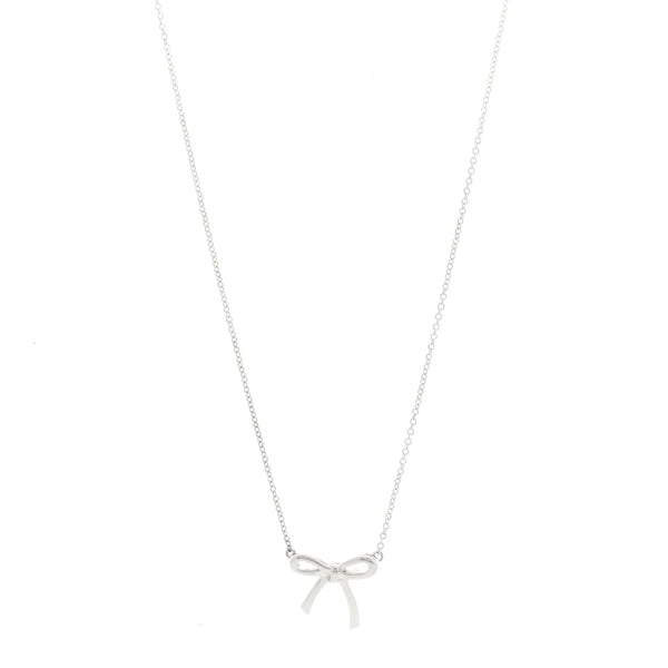 蒂芙尼蝴蝶结银项链