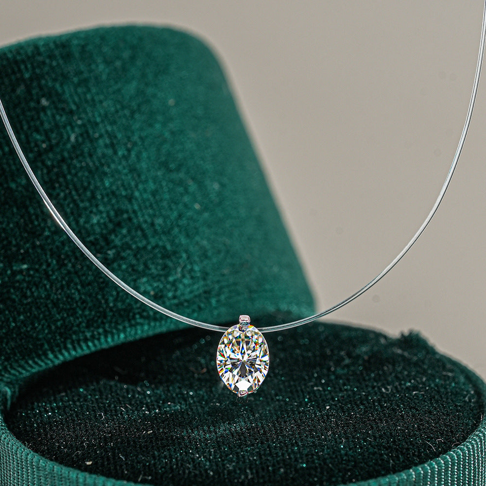 1 Carat Round-Marquise Moissanite Mermaid Tears Pendant Necklace