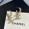 Chanel Diamond Hoop Earrings