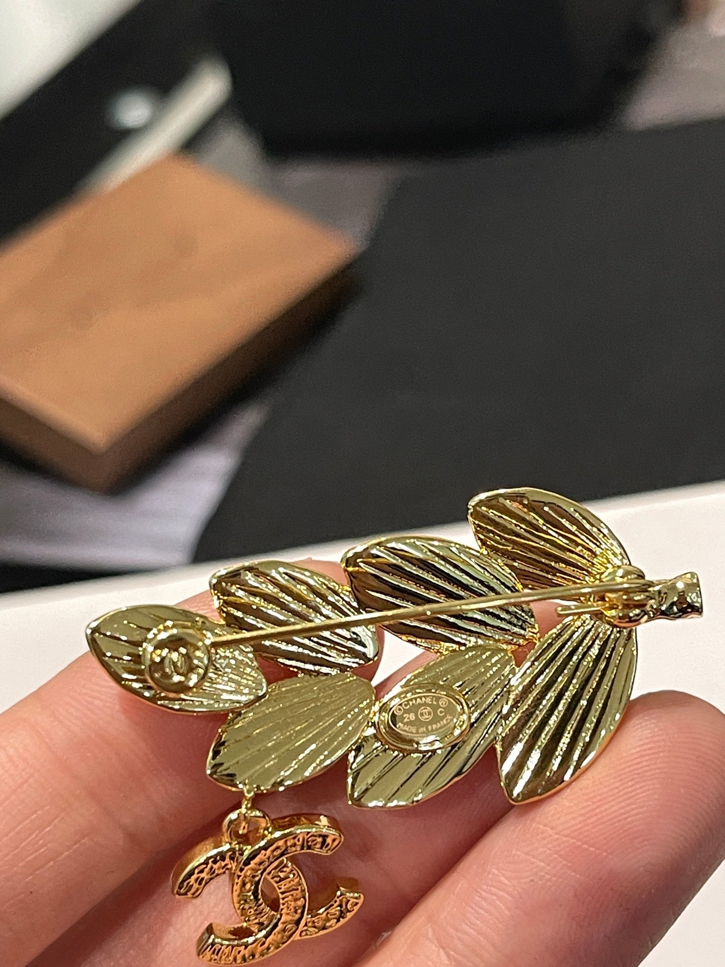 Chanel Leaf Brooch