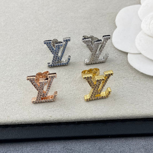 LV Full Diamond Earrings