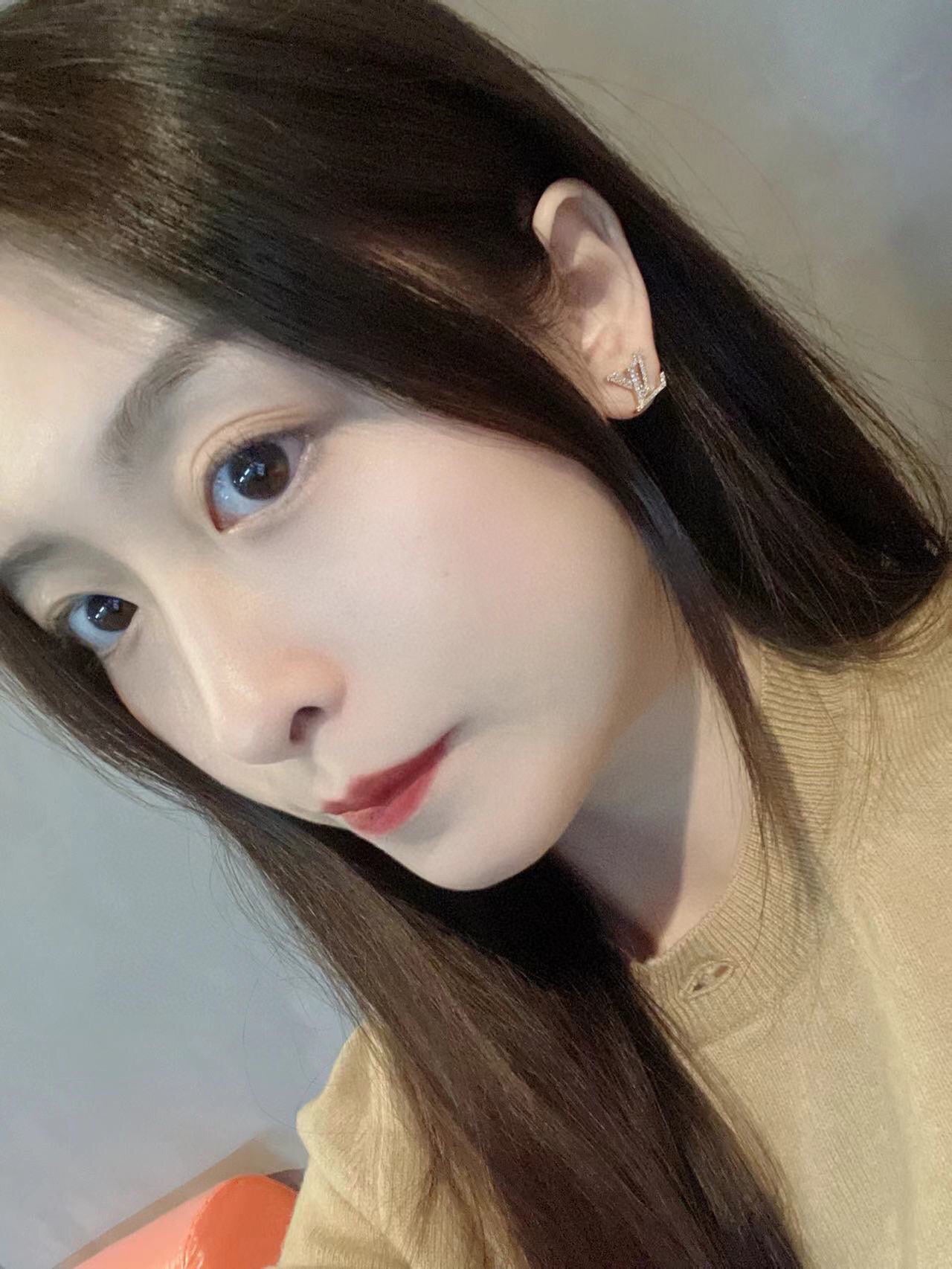 LV Full Diamond Earrings